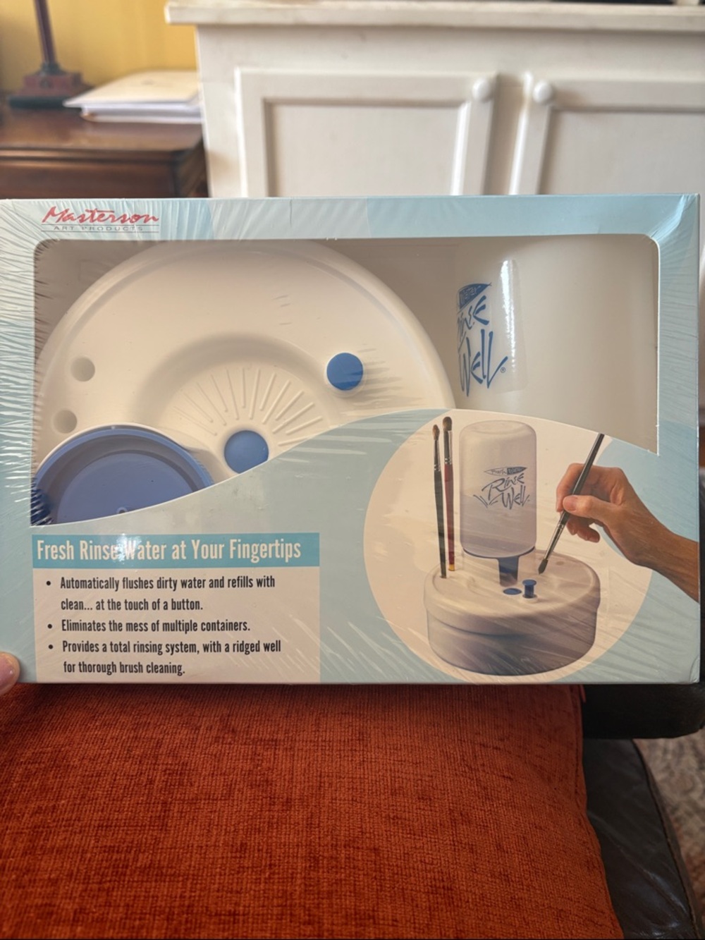 Masterson RinseWell Brush Cleaning System - White & Light Blue
